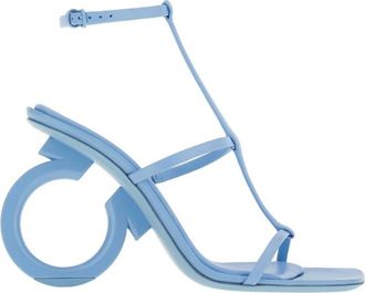 Ferragamo Elina T-Strap Gancini Sandals, Size 5.5 D