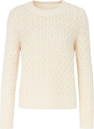 Max Mara Ronde hals Truien - Dames - Ronde hals truien - Beige - L - Wol - Truien & Vesten