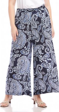 Karen Kane Paisley Print High Waist Wide Leg Pants at Nordstrom, Size 0X