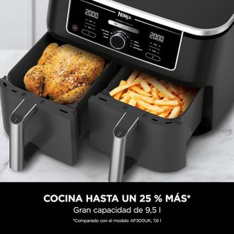 Ninja Freidora De Aire Foodi Max [af400eu] Doble Compartimento, 9,5 L De Capacidad, 2 Cajones, 6 Funciones, Color Negro - Ninja