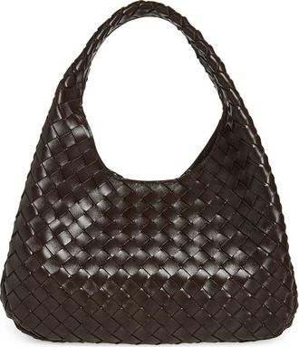 Bottega Veneta Campana Intrecciato Leather Shoulder Bag in 2190 Fondant-M Brass at Nordstrom