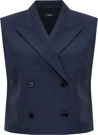 Theory Gilet doppiopetto in City Twill - - Jackets - Donna - Blu - S