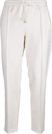 Eleventy Tailored White Wool Trousers with Adjustable Waistband and Streamlined Silhouette