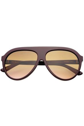 Freyrs Eyewear Maxwell Oversized Aviator Sunglasses in Burgundy at Nordstrom, Size +0.00