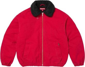 SUPREME FW26 Faux Shearling Lined Bomber Jacket Red FW25J42-RED