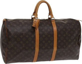 Louis Vuitton Keepall Bag Monogram Canvas Brown Canvas Bag (Pre-Owned)