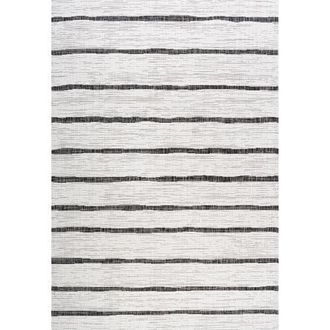 Jonathan Y Designs Colonia Berber Stripe Indoor/Outdoor Area Rug in Ivory/black at Nordstrom, Size 4Ft 0In X 6Ft 0In