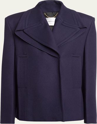 Victoria Beckham Pointed Shoulder Pea Coat