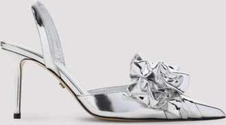 Mach & Mach Le Cadeau Silver Wrapped Leather Pumps