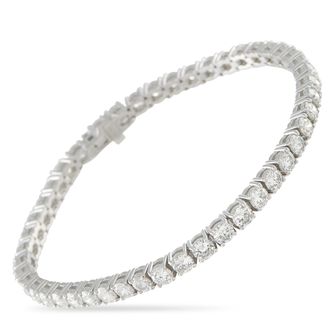Luxury Bazaar 18K White Gold 9.26ct Diamond Tennis Bracelet MF05-041526