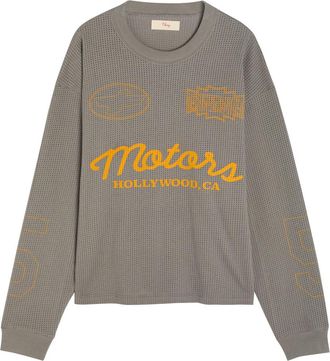 Cherry Los Angeles Mesh Motors Printed Cotton-mesh T-shirt - Charcoal - XL