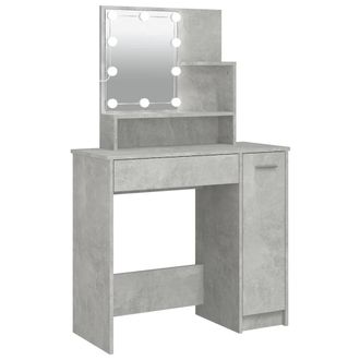 vidaXL Tocador Con Led Color Gris Hormig&oacute;n 86,5x35x136 Cm Vidaxl