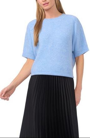 Halogen Short Sleeve Sweater in Blue Heater at Nordstrom Rack, Size X-Small