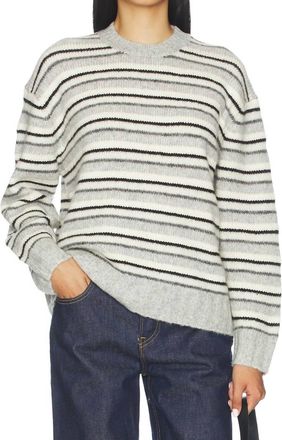 Pistola Denim Hanna Variegated Stripe Sweater In Grey And White Stripe