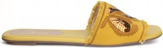 Love Rio Womens Belle Slide Sandal In Mustard