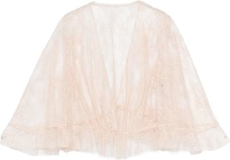 Alberta Ferretti Black Cropped Sheer Lace Top