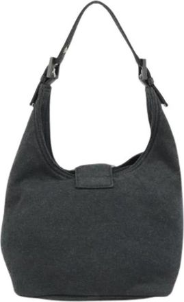Fendi Pre-owned Vintage Schoudertas - Dames - Vintage Schoudertas - Grijs - ONE Size - Katoen - Vintage
