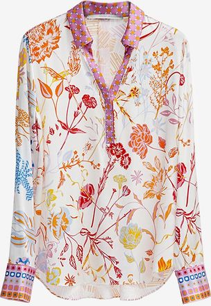 Herzen&rsquo;s Angelegenheit Satin-Hemd mit Blumenmuster