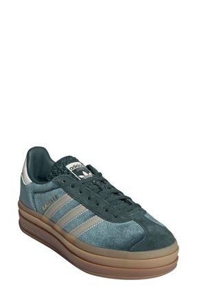 adidas Gazelle Bold Platform Sneaker in Green/Putty/Mineral Green at Nordstrom, Size 9
