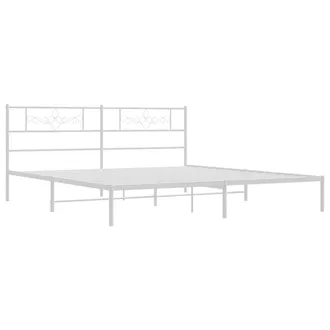 vidaXL Giroletto Con Testiera Metallo Bianco 193x203 Cm - Vidaxl