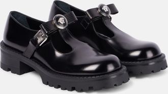 Versace Gianni Ribbon leather flats