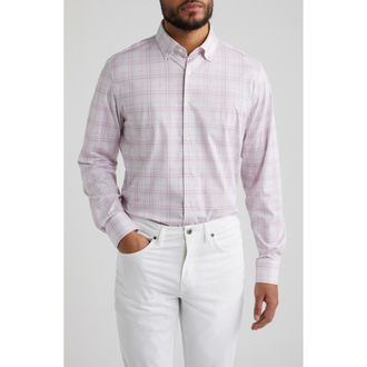 Bugatchi James OoohCotton Plaid Button-Up Shirt in Pink at Nordstrom, Size Xx-Large
