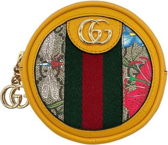 Gucci Yellow Coated Canvas Leather Coin Purse/Coin Case (Pre-Owned)