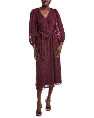Anne Klein Floral Clip Midi Dress