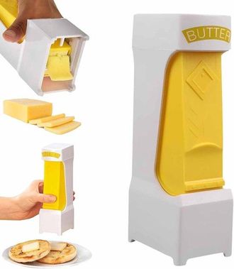 OEM Cortador De Mantequilla, Cortador De Mantequilla, Con Cuchilla De Acero Inoxidable, Pasteles, Queso Y Galletas Saladas, Amarillo Y Blanco