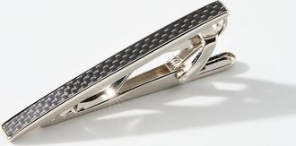 Tateossian Mens D-Shape textured tie clip