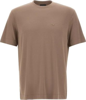 Emporio Armani T-shirt con ricamo - Marrone