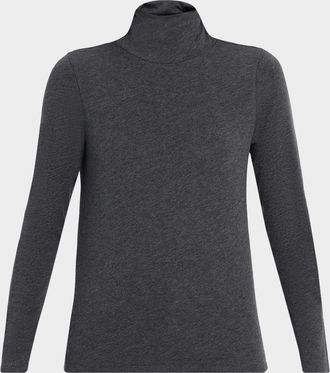 Eileen Fisher Melange Sheer Knit Turtleneck Sweater