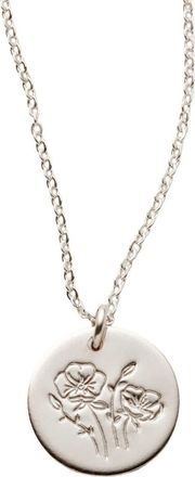 Made by Mary August Birth Flower Necklace in Silver at Nordstrom, Size Medium