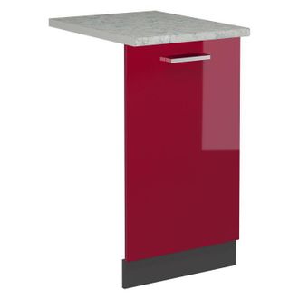 Vicco Tapa Del Lavavajillas R-line, Rojo Burdeos Alto Brillo, 45 Cm, Et M&aacute;rmol Vicco