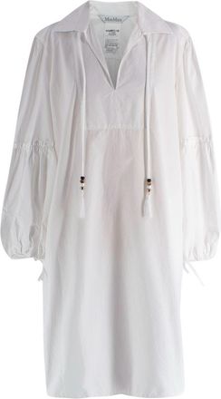 Max Mara Max Mara White Fedora Balloon Sleeve Dress Size S