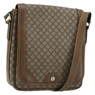 Gucci Pre-owned Cross Body Bags, female, Brown, Size: ONE SIZE Pre-owned Vintage Canvas Shoulder Bag