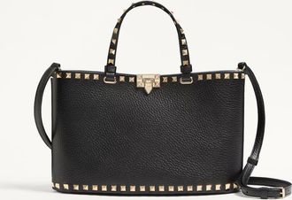 Valentino Garavani Valentino Garavani Rockstud Small Shopping Bag In Grainy Calfskin Wo