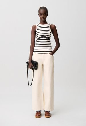 Claudie Pierlot D&eacute;bardeur marini&egrave;re avec dentelle