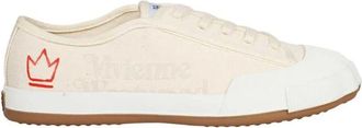 Vivienne Westwood Katoenen Canvas Sneakers Ronde Neus Rubber - Heren - Sneakers - Beige - 40 EU - Katoen - Schoenen