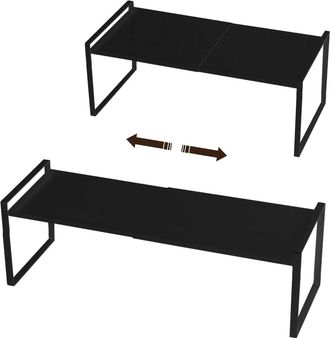 OEM Estante De Cocina Met&aacute;lico Retr&aacute;ctil De Media Altura Para Esquina, Ideal Para Armarios, Despensas, Alimentos Y Utensilios (negro, M&aacute;s Alto)