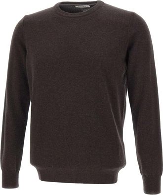 KANGRA Trui met ronde hals - Heren - Ronde hals truien - Bruin - 2XL - Wol - Truien & Vesten