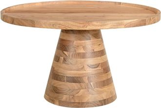 Miliboo Mesa De Centro Redonda De Madera Maciza 80 Cm De Di&aacute;metro Matera
