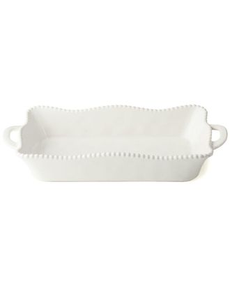 Certified International Perlette Cream Medium Rectangular Baker