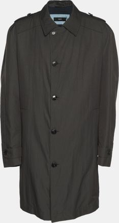 HUGO BOSS Boss By Hugo Boss Dark Grey Nylon Trench Coat