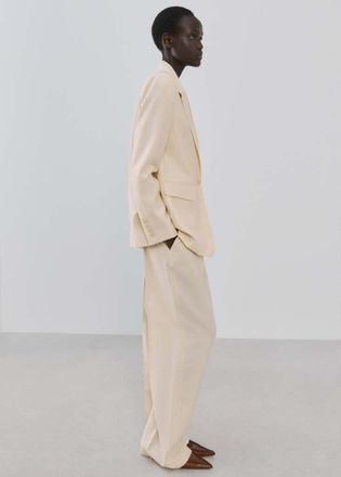 Mango Pantaloni lyocell vita bassa grezzo - Donna - 38 - MANGO