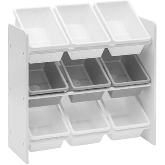 Mobili Rebecca Mobili Rebecca - Rebecca Mobili Organizador De Juguetes Estanter&iacute;a De Dormitorio Mdf Blanco Con 9 Cajas Extra&iacute;bles
