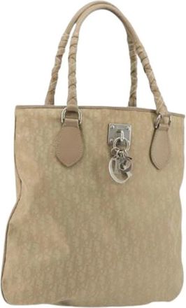 Dior Pre-owned Tote Bags, female, Beige, Size: ONE SIZE Pre-owned Trotter Canvas Tote Bag
