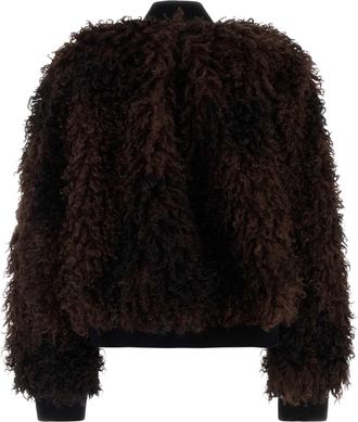 sacai Curly Wool-Blend Jacket - Brown