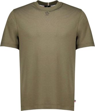 Moncler Camiseta de Algod&oacute;n con Logo de Coordenadas - Tops - Hombre - Verde - XL