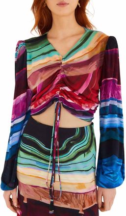 Farm Rio Precious Gems Long Sleeve Top In Multicolor